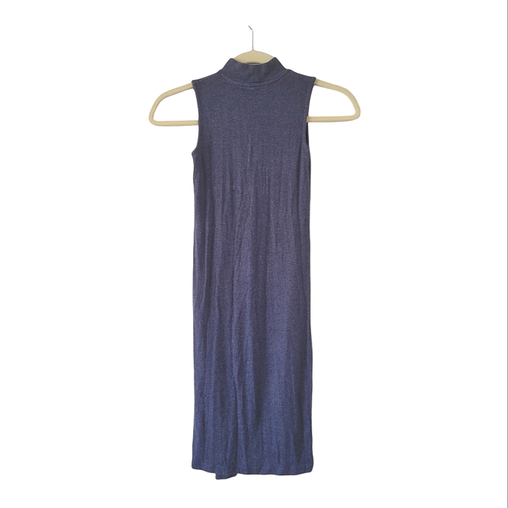 GEORGE Sleeveless Navy High Neck Midi Knit Sweater Mini A-Line Dress
